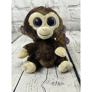 Ty Beanie Boos Coconut the Monkey Plush 6” 2010 Purple on Tail w/Tag
